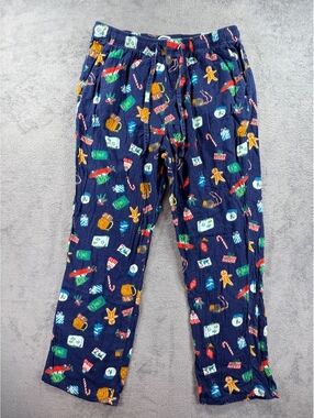 Old Navy Holiday Print Pajama Pants Size Large 100% Cotton